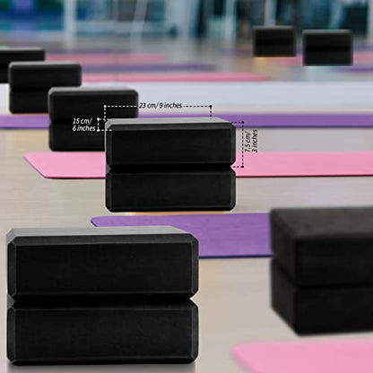 10 Pcs Foam EVA Yoga Blocks Lightweight Non Slip Supportive Yoga Bricks for Pilates Stretching and Meditation, Women Men Yogi Beginners - color: Black