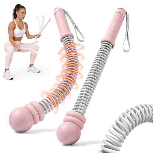 Upgrade Weighted Ropeless Battle Ropes for Women, Quiet Adjustable Cordless Battle Ropes for Home Gym HIIT Cardio & Strength Training, Portable Exercise Rope for Arm & Core, Apartment Gear - color: Pink