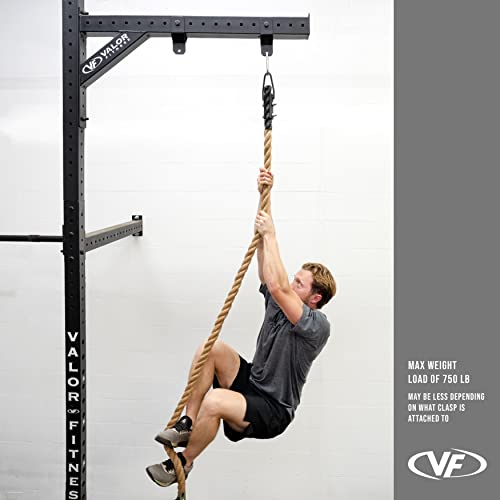 Valor Fitness Heavy Duty Rope Clamp for 1.5 Inch Gym Rope, Steel Rope Attachment up to 750 lb Capacity, Anchor Mount for Home Gym, Garage Gym, Obstacle Course, Ninja Training, Carabiner Not Included