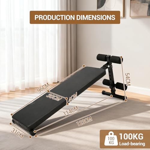 Sit-Up Bench, Folding Adjustable Home Gym Workout Bench for Ab Exercise,Easy Assembled,Weight Capacity 220 LBS