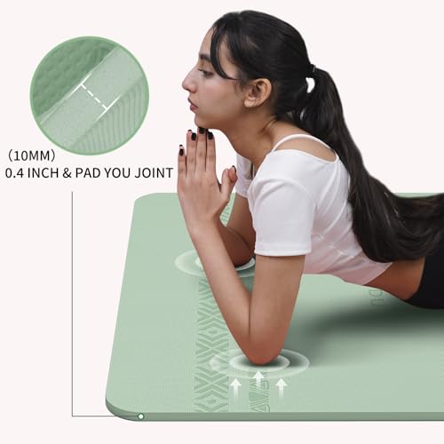 PAIDU Large Yoga Mat-72’x36’x0.4’ Extra Width ＆ Thick,Comfortable,Non-Slip Exercise Mat-Works Great on All Floor for Stretching,Yoga Studio,Gym or Home Workouts