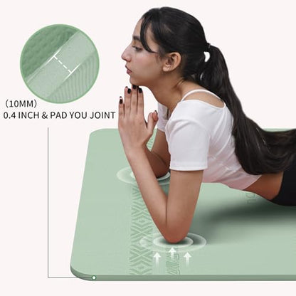 PAIDU Large Yoga Mat-72’x36’x0.4’ Extra Width ＆ Thick,Comfortable,Non-Slip Exercise Mat-Works Great on All Floor for Stretching,Yoga Studio,Gym or Home Workouts