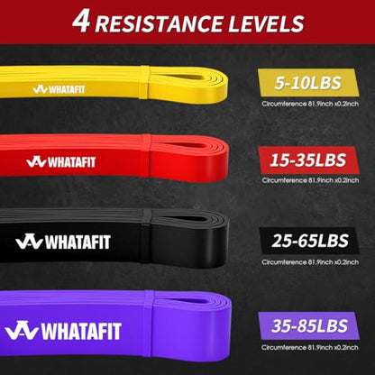 WHATAFIT Resistance Bands, 5 Level Pull Up Assistance Bands for Working Out - color: 5-85LBS COLORFUL
