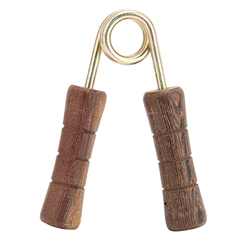 Hand Grip Strengthener, Wood Handle Hand Grip Strengthener, Wrist & Forearm Hand Exerciser Metal Grip Strength Trainer Hand Grip Finger Strengthener