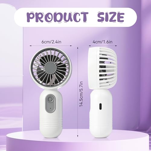 Tujoe 6 Sets Mini Portable Fan Cooling Towel Small Personal Handheld Fan Rechargeable 35"x 12" Ice Towel Chilly for Yoga, Sport, Gym, Workout, Camping, Fitness, Running Summer Gift (White)