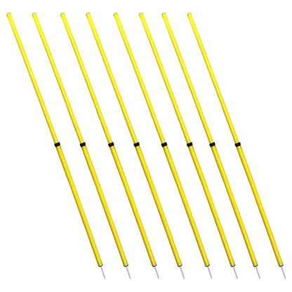 BlueDot Trading Soccer Agility Poles | Telescopic, Fixed & Collapsible Options (4, 6, 8 Piece Sets) Speed Training Poles for Agility Drills, Outdoor Games, Football & Sport Training Equipment - size: 8, style: Adjustable