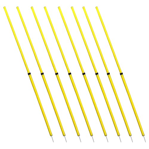 BlueDot Trading Soccer Agility Poles | Telescopic, Fixed & Collapsible Options (4, 6, 8 Piece Sets) Speed Training Poles for Agility Drills, Outdoor Games, Football & Sport Training Equipment - size: 8, style: Adjustable
