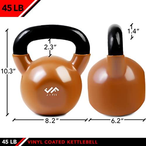 JFIT Kettlebell Weights Vinyl Coated Iron - style: 45lb (Bronze)