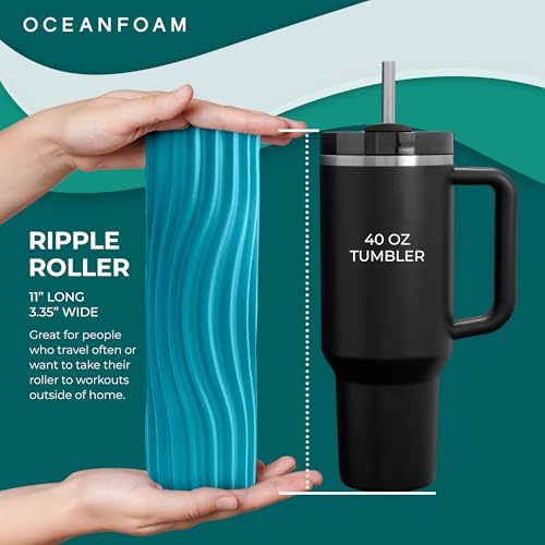 Oceanfoam Ripple Roller Small Foam Roller for Physical Therapy (Miami Blue) - color: Miami Blue