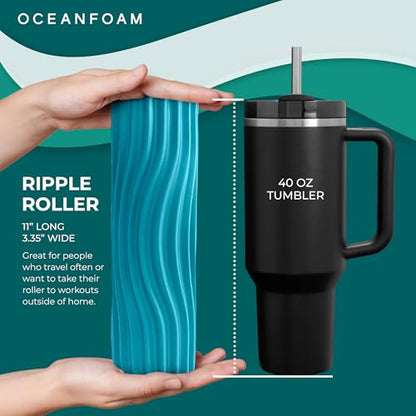 Oceanfoam Ripple Roller Small Foam Roller for Physical Therapy (Miami Blue) - color: Miami Blue