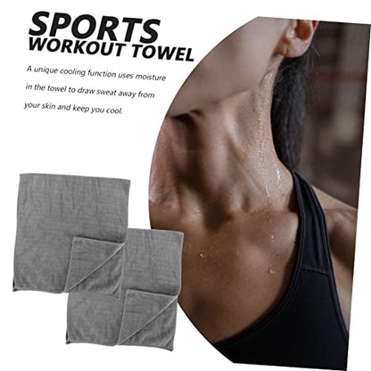 Kisangel 2Pcs Quick Dry Microfiber Gym Towels Super Absorbent Sports Sweat Towels for Workout Yoga Travel Camping Fitness with Cooling Function Gray