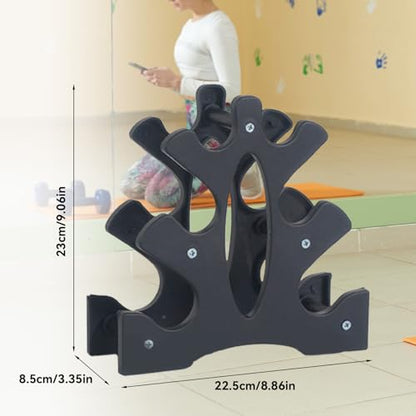 3-Tier Dumbbell Rack, Weight Stand for Home Gym | Compact Dumbbell Storage Organizer, PP Hand Weight Rack Holder for Small Dumbbell Sets Exercise Equipment