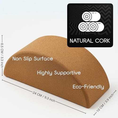 Calf and Foot Stretcher, Adjustable 0-90° Cork Rocker Board for Muscle Stretching, Physical Therapy and Plantar Fasciitis Relief
