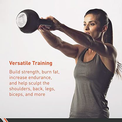 Body Sport Cast Iron Kettlebell - Professional Weight Training Equipment for Home & Gym Workouts - size: 5 Pounds