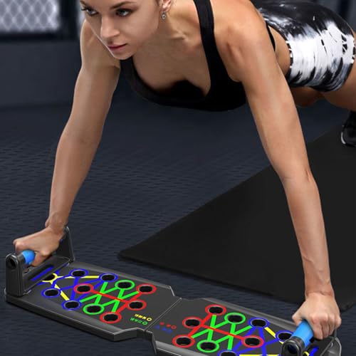 Up Boards, Pushup Stand Gym Fitness Equipment, Body Muscle Building Rack Board Foldable Press Up with Handle Multifunctional Fitness
