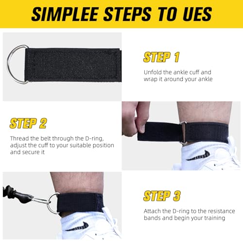 Vertical Jump Trainer Leg Strength Ankle Resistance Bands with Cuffs Workout Equipment for Fitness Basketball Volleyball Tennis Jumping Strength Training Equipment