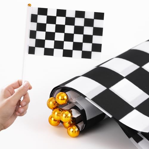 Mini Traffic Cones（with Hole on Top） with Racing Checkered Flags, Sports Safety Cones for Soccer Cones and Basketball Practice Equipment - color: 24PCS