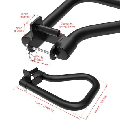 SELEWARE Power Cage Accessories, Dip Handles, Pull‑Up Stations, and Multi‑Grip Training Attachments - color: Solid Dip Bar Attachment for 1" Hole of 2x2 inch Rack