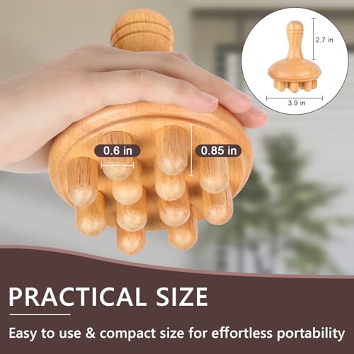Wood Therapy Massage Tools, Anti Cellulite Massager Body Scraping Lymphatic Drainage Massager,Trigger Point Wood Therapy Gua Sha Tool for Body Sculpting,Back, Legs, Full Body Use - style: Wooden Massager