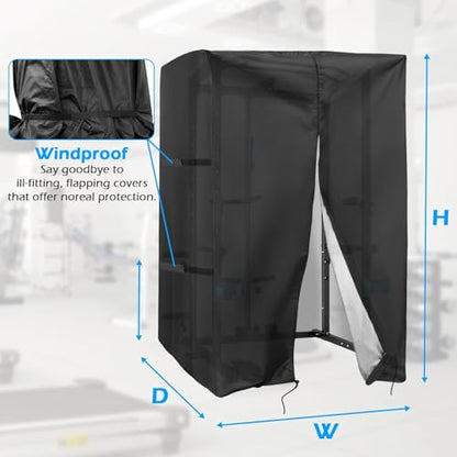 Squat Rack Cover, Waterproof Outdoor Gym Equipment Covers with Zipper for Squat Rack/Weight Lifting Rack/Home Gym Workout Equipment - size: 78"W x 24"D x 72"H
