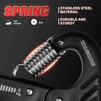 Grip Strength Trainer, Adjustable Resistance Forearm Strengthener with 11-220Lbs (5-100KG), Digital Counter, Ergonomic Hand Gripper Strengthener for Musicians, Athletes & Injury Recovery - color: Red