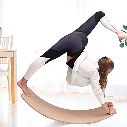 Wooden Toys, Multifunctional Wooden Balance Board Training Curved Rocker Board Fitness Accessory