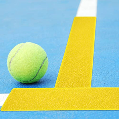 Court Line Marker Kit Yellow Boundary Markers Lines Set for Tennis Basketball Volleyball Badminton Dinkball Net Court Outdoor or Indoor Training