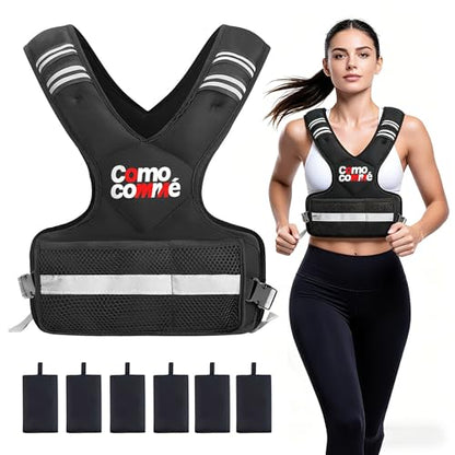 Adjustable Weighted Vest for Men Women, 4-10lb/12-18lb/20-32lb Vest with 6 Ironsand for Weights Running Workout and Training, Adjustable Body Weight Vest Exercise Set for Running, Walking