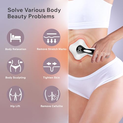 Body Sculpting Machine - Cellulite Massager Tool with Heating Skin Tightening for Home Use, Cellulite Remover for Belly, Legs, Belly, Arms, Buttocks, Wireless & Lightweight