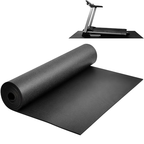 Treadmill Mat for Carpet &Hardwood Floors, 79" × 39.4" 0.2" Thick High Density, Non-Slip Fitness Equipment Mat, Mat for Under Treadmills, Elliptical, Exercise Bikes, Stationary Cycles - size: 79"L x 39.4"W x 0.2"Th