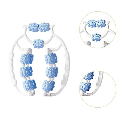 Massage Roller for Legs Foam Roll 15 Wheels Portable Exercise 360 ° Deep Tissue Massage Tool for Gym Physics, Blue - color: Blue