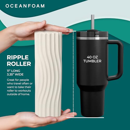 Oceanfoam Ripple Roller - Small Foam Roller for Physical Therapy (Natural) - color: Natural