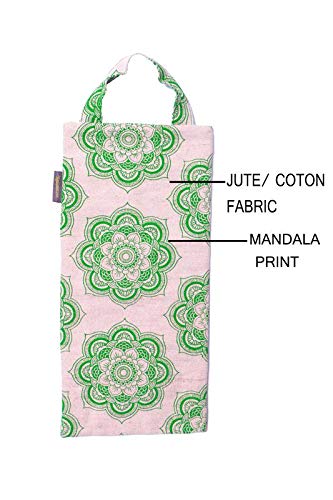 Yoga Sand Bag Jute/Cotton Unfilled for Yoga Weights and Resistance Training - color: Natural Green
