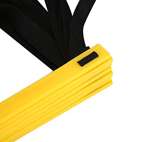 Speed Training Ladder, Portable Footwork Exercise Tackle for Football Soccer Sports (3.5m7 - Rung-Yellow)
