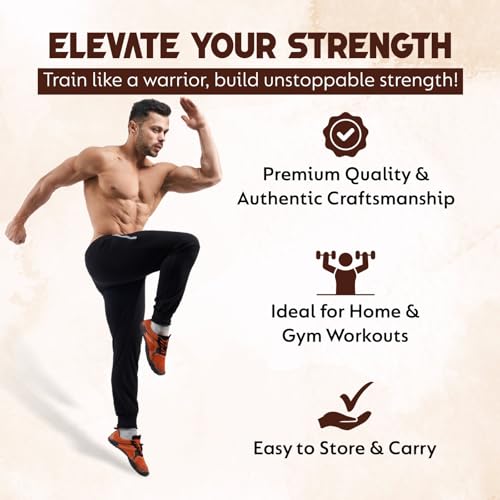 KNK GADA Fitness BAR Indian Club Hanuman MACE Shoulder Equipment MEEL Karla KATAI Fitness Durable Wooden Equipment - size: 10 to 11 KG