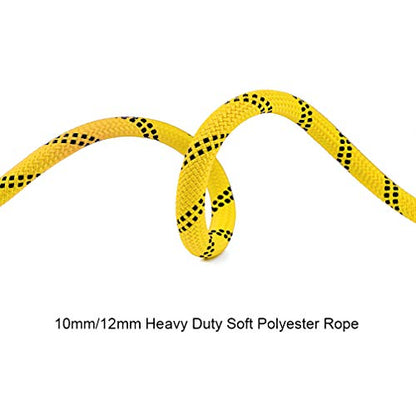 Aoneky Outdoor 10mm Static Utility Rope, Heavy Duty Polyester Rope for Pulling, Rigging, Tree Work & Hunting, Gym Fitness, 2000LB Tensile Strength