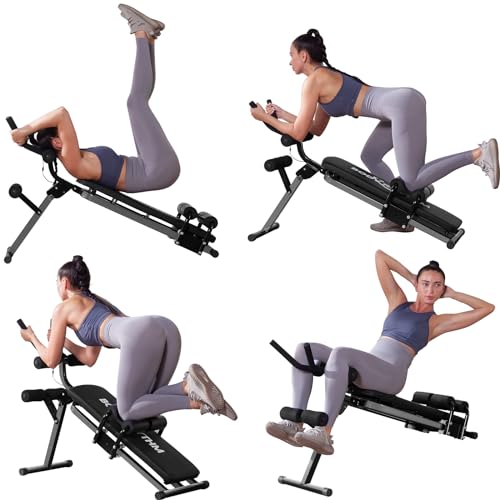 BODY RHYTHM Ab Workout Machine with LCD Monitor for Home Gym,Foldable Sit-Up Bench, Full Body Exercise Equipment for Leg,Thighs,Buttocks,Rodeo,Sit-up Exercise.