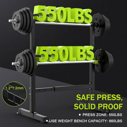 FitinOne Adjustable Folding Weight Bench for Home Gym, 660 lbs Capacity Multi-Functional Workout Bench Sturdy Durable for Full Body - color: Black-Green