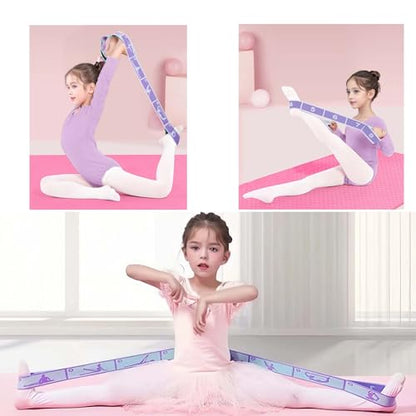2pcs Stretch Strap for Kids,Elastic Yoga Stretching Strap with Loops, Multi-Loop Adjustable Exercise Stretching Bands，Stretching Resistance Ballet Bands for Dance, Latin, Gymnastics Exercis -8Loops