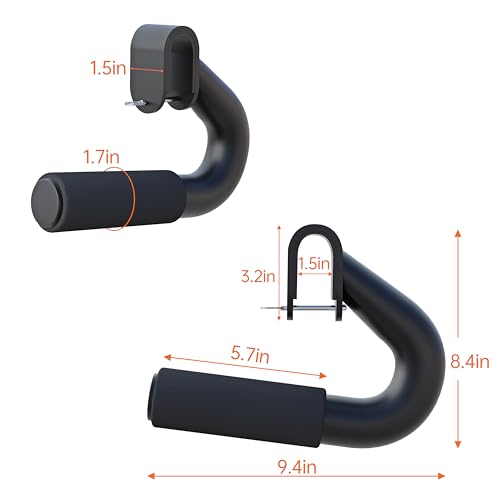 Neutral Grip Handles for Pull Up,1000 lbs Heavy Duty Steel Pull Up Handles,Ergonomic Portable Hooks for Barbell Row Deadlift Resistant Bands for Home Gym Fitness Enthusiasts-2 Pack