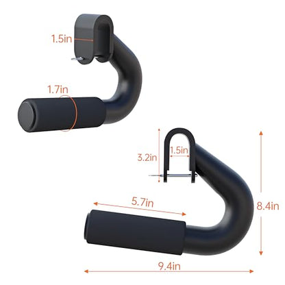 Neutral Grip Handles for Pull Up,1000 lbs Heavy Duty Steel Pull Up Handles,Ergonomic Portable Hooks for Barbell Row Deadlift Resistant Bands for Home Gym Fitness Enthusiasts-2 Pack