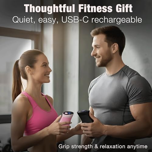 Digital Grip Strength Trainer, 0–440 lb Hand Gripper Strengthener with Real-Time Display (No Sound), 2 Modes: Test & Smart Vibration, Ergonomic Hand Grip & Forearm Strengthener, USB-C Rechargeable Hand Exerciser - color: Black