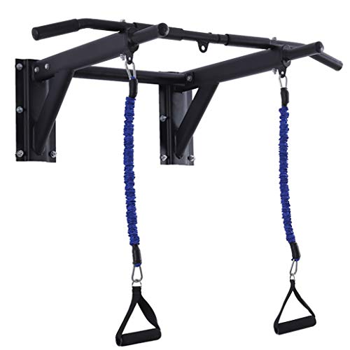 Wall Mounted Pull up Bar Multi-Grip Chin-up Station Home Gym Exercise Workout Equipment Strength Training Fitness Equipment Supports 600lbs - size: Pull up bar with pull rope