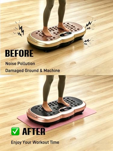 Pink Non-Slip Anti Vibration Mat for Vibration Plate Machine, Noise Reducing Floor Carpet Protector Pad & Exercise Accessory for Most Vibration Platform Machines (Only 1PC Pink Mat)