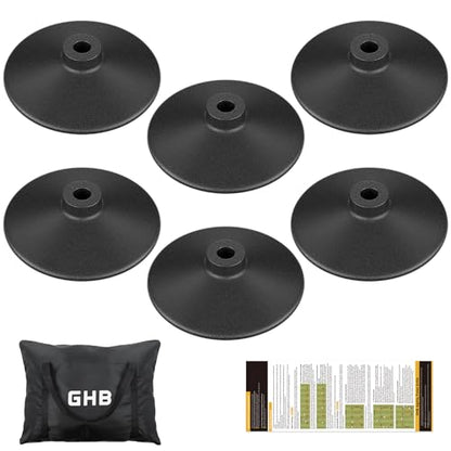 GHB Rubber Base 6 Pack Compatible Agility Poles Sports Soccer Training Extention,Detachable Speed Training Equipment Football Accessories