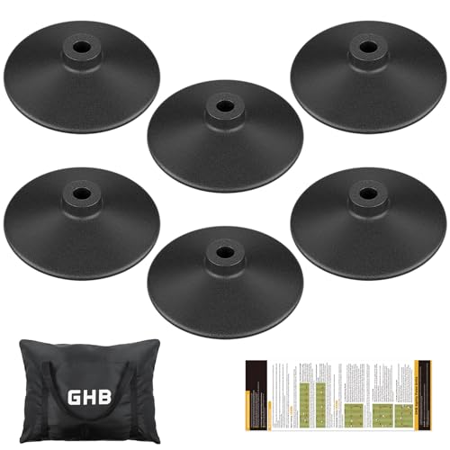 GHB Rubber Base 6 Pack Compatible Agility Poles Sports Soccer Training Extention,Detachable Speed Training Equipment Football Accessories