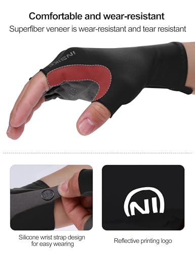 INBIKE Cycling Gloves for Men Women, Breathable Bike Gloves Lightweight Half Finger Biking Glove Mountain Road Bicycle - color: Black, size: Medium