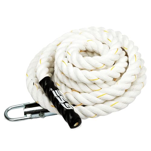 GSE Gym Climbing Rope, 1.5" Diameter Heavy Workout Rope for Indoor/Outdoor - color: Polyester, size: 25ft
