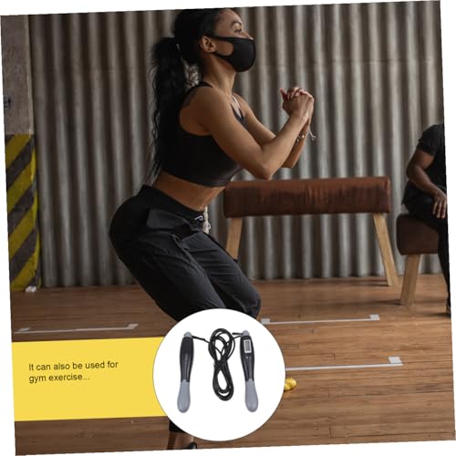 Smart Jump Rope Fitness Skipping Rope with Steel Wire Digital Counter for Adults Black-grey for Home and Outdoor Training