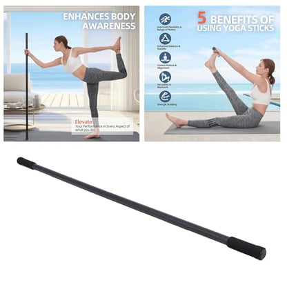 Yoga Stick, Sturdy Steel Adjustable Stretching Stick, Promote Flexibility and Balance Versatile Exercise Stick with Foam Handles, Flexibility Balance Exercise Stick for Fitness